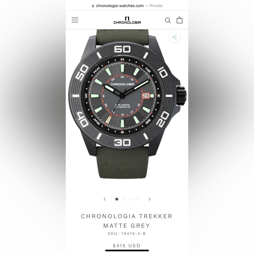 Chronologia men’s Trekker Matte Grey watch